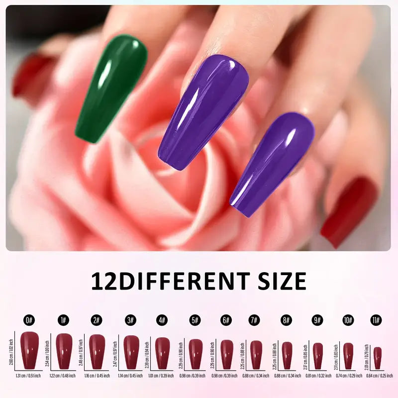 Artificial Nails 576 Pcs With Nail Glue, Beautiful Fancy Nails