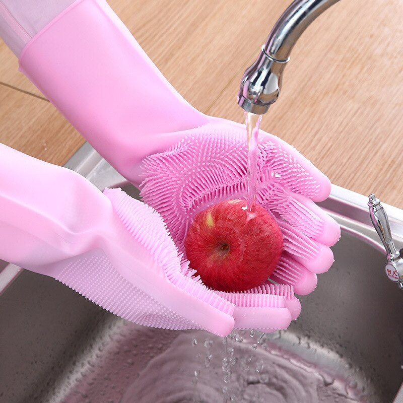 Soft & Gentle Silicone Gloves with Scrubber – Perfect for Sensitive Skin, Effortless Cleaning & Long-Lasting Durability!"