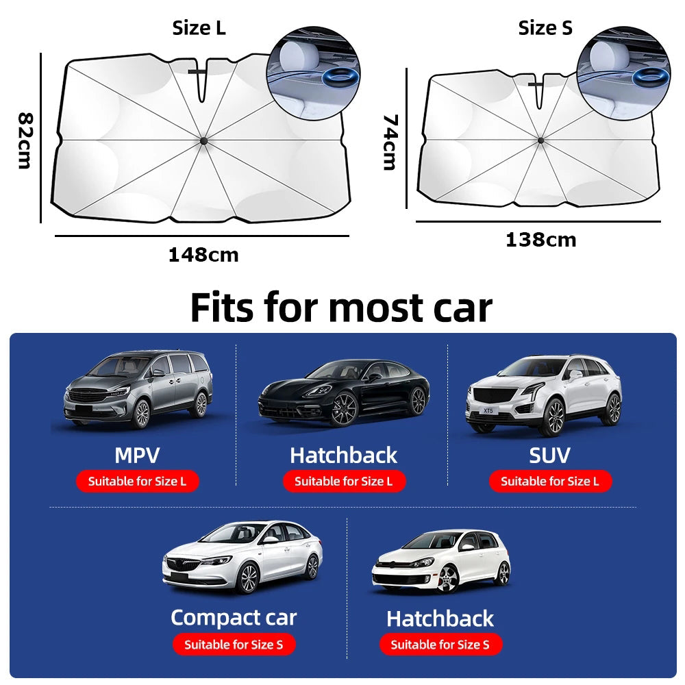 Car Sunshade Umbrella Windshield Folding Front Parasol Umbrella Type