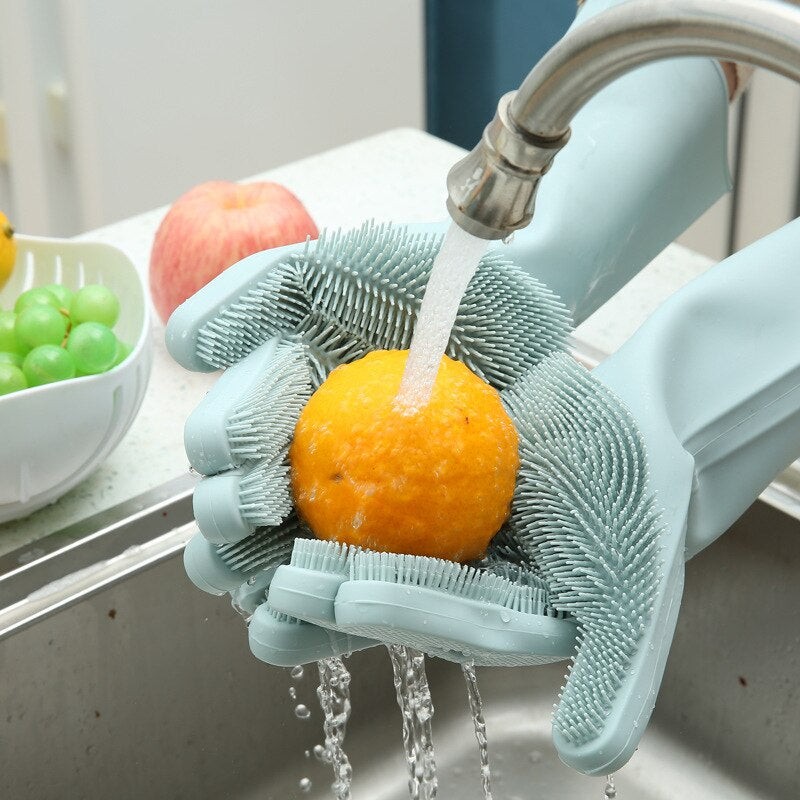 Soft & Gentle Silicone Gloves with Scrubber – Perfect for Sensitive Skin, Effortless Cleaning & Long-Lasting Durability!"