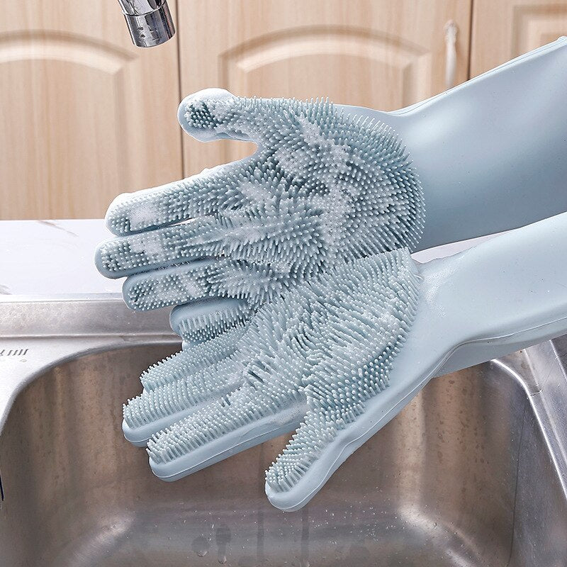 Soft & Gentle Silicone Gloves with Scrubber – Perfect for Sensitive Skin, Effortless Cleaning & Long-Lasting Durability!"