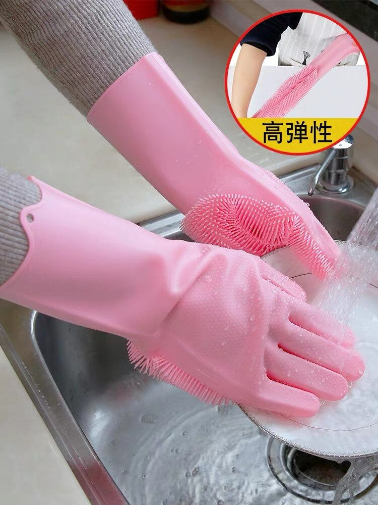 Soft & Gentle Silicone Gloves with Scrubber – Perfect for Sensitive Skin, Effortless Cleaning & Long-Lasting Durability!"