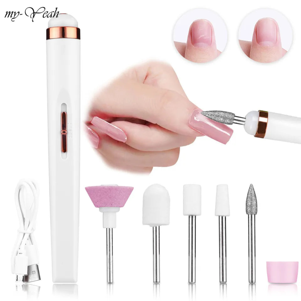 Myyeah Nail Art Drill Machine White and Lightpink 2W， Rosegold-5W, USB Electric