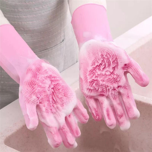 Soft & Gentle Silicone Gloves with Scrubber – Perfect for Sensitive Skin, Effortless Cleaning & Long-Lasting Durability!"