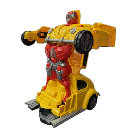 "Transforming Yellow Beetle Car Robot Toy - 2-in-1 Fun for Kid"